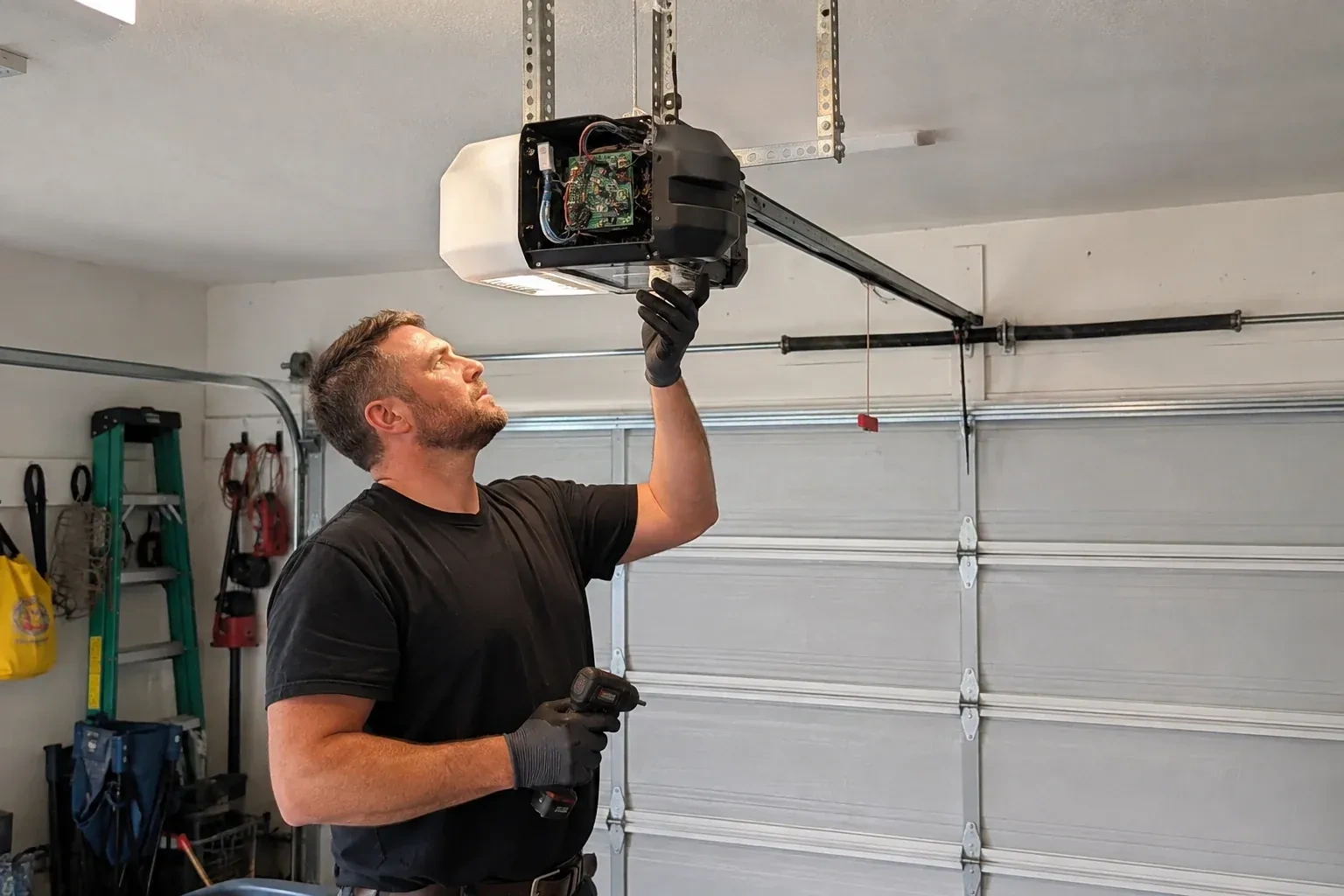 Illustrative garage doors scene — Belt-Drive Opener Repair, Kitchener